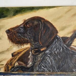 Abstract oil Painting cute Hunting Dog